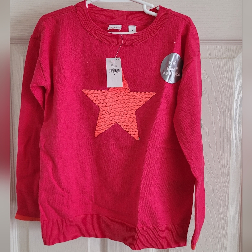 Girl's Gap Kids pink and orange sweater, size small. New with tags.